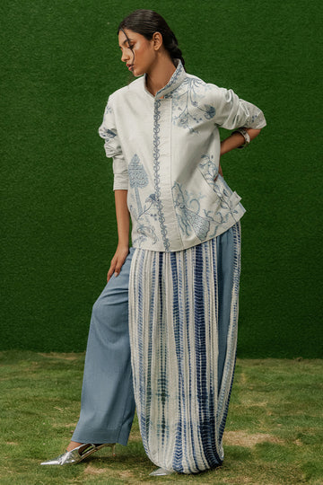 Aylin Denim Tie-dye Draped Trousers (Women)